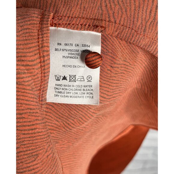 CABALLERO ANTHROPOLOGIE Women's Burnt Red Subtle Stripe Long Sleeve Short Dress - Picture 4 of 6